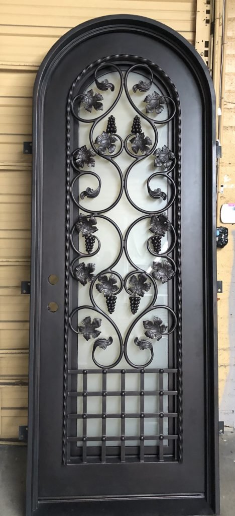 custom iron door, round top, right hand inswing, medium copper finish ...